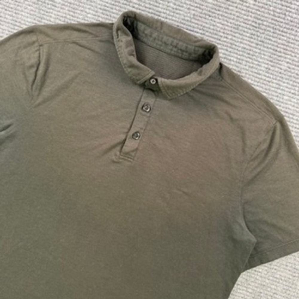 Lululemon Short Sleeve Polo Shirt Mens Large Black Athletic Tech Golf Top No Tag